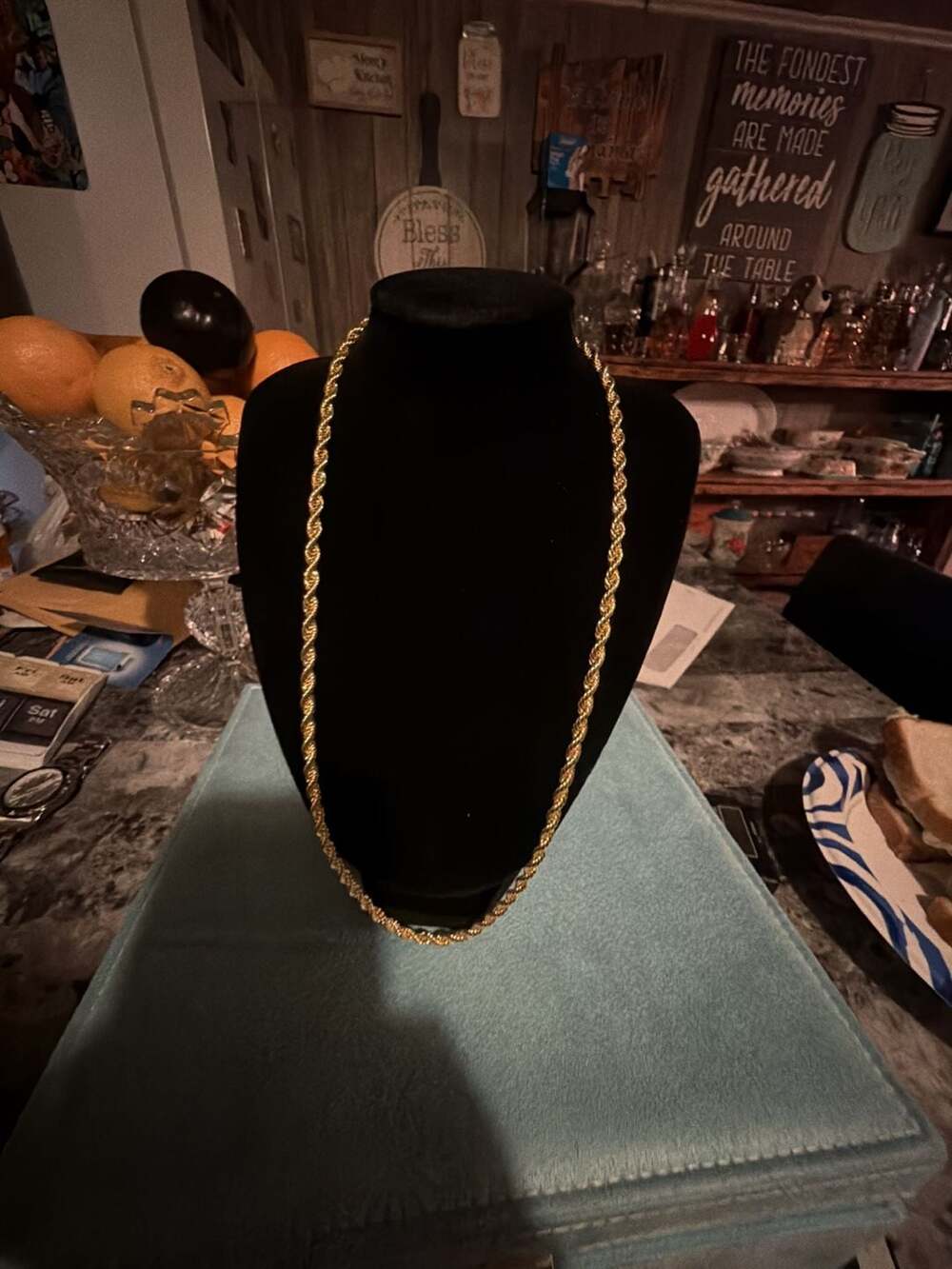 14K Yellow Gold filled Rope Chain 21 inch 3mm